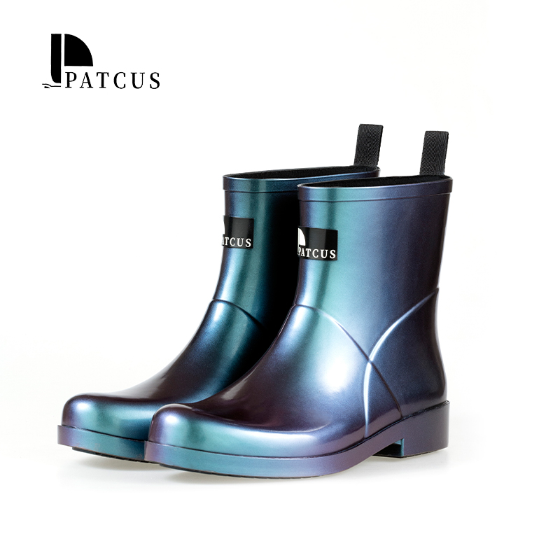 Bottes de pluie en caoutchouc élégantes aux couleurs fantaisie pour hommes Patcus